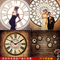 2022 New Wedding Dresses Pregnant Women Photos of Photographic Background Shadows of Genuine Timepieces Windows Themed Digital Photo Background Paper