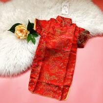 Children dress red antique