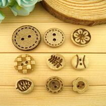 Wooden buckle Joker basic button clothing accessories accessories DIY handmade pastoral natural coconut button