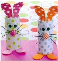 Baby paper tube handmade small animals rabbit waste use handmade Primary School students handmade material finished products