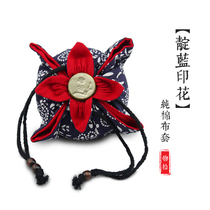 (Material pick up) indigo printed handmade soup cotton cloth cover safe comfortable and non-irritating