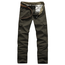 2018 new mens casual trousers mens tooling multi-pocket cotton mens pants plus size military overalls tide