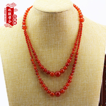 Fuxin natural agate red multi-layer lady necklace handmade DIY beads crystal chain rope Womens Small gift