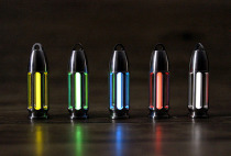 Self-luminous 25 years TC4 Titanium alloy CNC hollow bullet tritium tube pendant keychain Tritium gas signal light