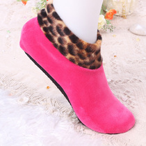 Autumn and winter plus velvet padded men's and women's floor socks dispensing non-slip short tube yoga socks warm short socks