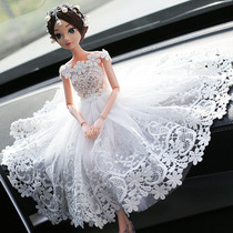 Cute lace wedding dress baby car car car decoration new product diamond-encrusted car interior product creative decoration female