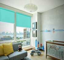 Shading roller blinds heat insulation sunshade anti-ultraviolet electric manual curtain office shading roller blinds bead type partition curtain