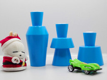 Mediterranean style fashion home decoration Blue a family of three solid wood candlesticks handmade