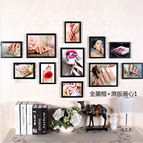 Nail photo wall 11 frame clubhouse mural Beauty Salon Cosmetics shop background wall decoration frame wall hanging painting