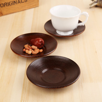 Japanese solid wood saucer log tray Pastry Plate round seasoning dish cake tray cup holder wooden saucer exported to Japan