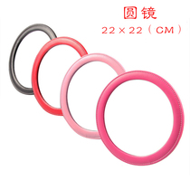 HD fashion round mirror wedding mirror desktop mirror folding big vanity mirror makeup mirror PU leather mirror wedding supplies