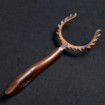 Mingfeng kung fu tea set tea ceremony zero with ebony alloy Cup fork alloy cup holder large Cup fork