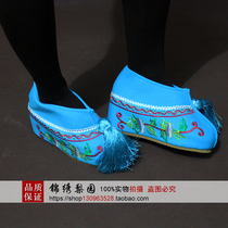  Opera supplies Film and television photography Stage costume floral embroidered shoes cushion high color shoes Pull flower inner increase color shoes