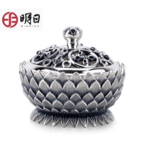 Tomorrow Lotus incense burner 99-foot silver incense burner incense stove incense road pan incense burner agarwood incense sandalwood incense burner