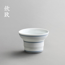 Drinking Xuanzhi blue and white porcelain tea filter high-end hand-painted tea funnel filter tea compartment kung fu tea set accessories