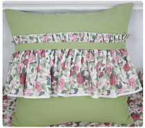 Korean solid color floral square pillow square pillow Car cushion Sofa pillow Waist pillow square