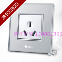 Bull switch socket high crystal glass 86 panel full moon silver three hole 16A socket G22Z104 16A socket