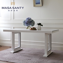 Modern minimalist 4 6 people table solid wood dining room multiman white rectangular dining table light and luxurious plate room furnishings