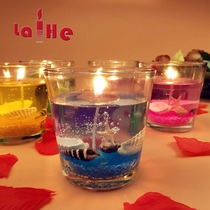 Large Jelly Candle Ocean Style Smokeless Glass Candle Romantic Holiday Birthday Gift Wedding Supplies