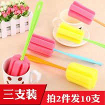 360 degree rotating long handle cup washing artifact Glass tea stain cleaning cup washing brush Bottle brush Sponge brush