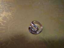 French 20-century pure silver art ring in the French