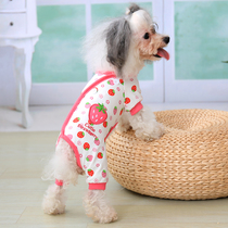 Puppy clothes pet clothes spring and summer clothes cartoon doll shirt four feet stretch pajamas Teddy pomei dog clothes