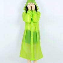 Ou single EVA translucent matte raincoat couple poncho large men and women long sleeve hooded travel Four Seasons