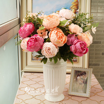 Eurostyle Spring Color Peony 13 Head Silk Flowers Fake Flowers Big Beam Peony Flowers Wedding Photography Props Manufacturer Direct Sale Price