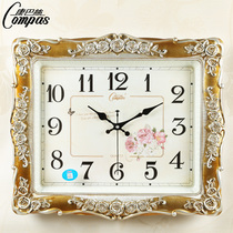 Comba European wall clock mute living room clock high-end pastoral square clock modern bedroom wall watch quartz clock