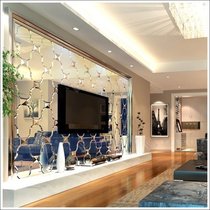 Fine art glass mirror Craft restaurant mirror decoration background living room TV background wall tea mirror