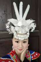Aying Miao Art A few Miao nationality silver jewelry headwear stage performance supplies Phoenix silver jewelry headdress hairpin