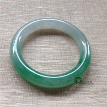Myanmar natural old pit A goods jade jade round bar bracelet Ice seed fruit green jade bracelet with certificate KC392