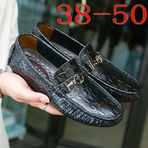 Extra-large size Mens shoes 48 Genuine Leather Bean Shoe Tide 46 Fall set foot One foot Pedal Leather Shoes 47 Gats 49 widened for 50 yards