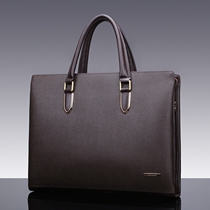 Jue Carpenter brand mens bag handbag Mens briefcase mens business cross section file bag shoulder crossbody cowhide bag men