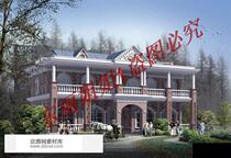 New rural self-built multi-storey European style double villa construction