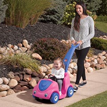 Cartoon car cart American imported infant Walker stroller can be pushed with handle seat belt