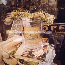 LACESHABBY European and American imported retro VINTAGE old stickers French crystal glass vase flower-1