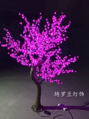 led simulation cherry blossom peach tree light glowing tree light outdoor waterproof decorative light landscape courtyard tree light lawn light