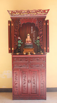 With door shrines column cabinet camphor wood shrines folding door shrines hand-carved fo tang design fo ju