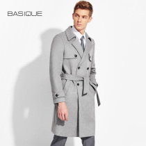 Yuan Ben 2021 Winter new mens business casual wool coat coat coat trench coat light gray