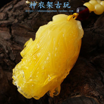 Natural Chicken Oil Yellow Cabbage Poly Property Pendant Amber Woolen Clothing Chain Necklace Lovers Honey Wax Cabbage Pendant