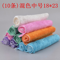 10 bamboo fiber dish towels thickened double-sided dishwashing towel square towel free detergent dishwashing cloth is not easy to get oil