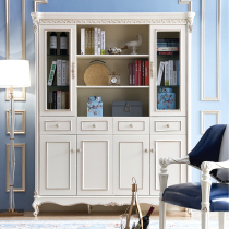 Eurostyle Bookcase Four-door Lockers Wine Water Cabinet Display Cabinet Decoration Cabinet Home Bookcase Living-room Dining Room Dining Glass Door Cabinet