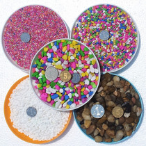 4H Multicolored stone color sand white stone Nanjing rain stone 1 kg] Gardening succulents flower pot fish tank decoration