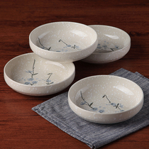 Yatai snowflake porcelain plate Ceramic plate Japanese hand-painted dish plate Rice plate Sushi plate Kimchi plate Catering utensils