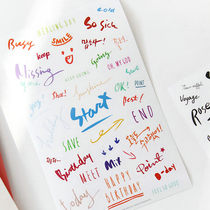 Korean transparent PVC art word English word decoration sticker diary photo album companion hand account decal sticker