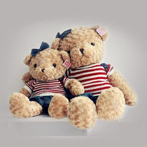 Couple teddy bear doll A pair of new cute big plush toys Wedding newlywed press bed doll wedding gift