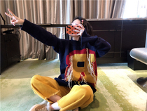Special BORAKOO Korea Dongdaemun 18 winter knock good look~oversize oversized letter R tassel wool sweater