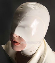 Latex Head Cover Latex Mask Sexy Head Cover Face Mask White Half Cover Style