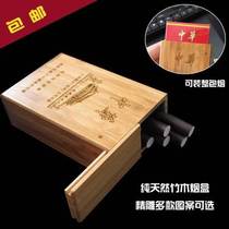 Creative hand-carved 20-pack solid wood cigarette box Soft and hard box cigarette box Natural bamboo and wood tobacco storage box